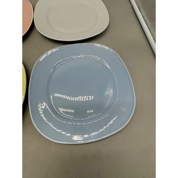 luray taylor smith taylor set of 4 dinner plates pastel colors blue yellow READ - Picture 4 of 11